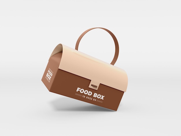 Paper Food Delivery Box Packaging Mockup