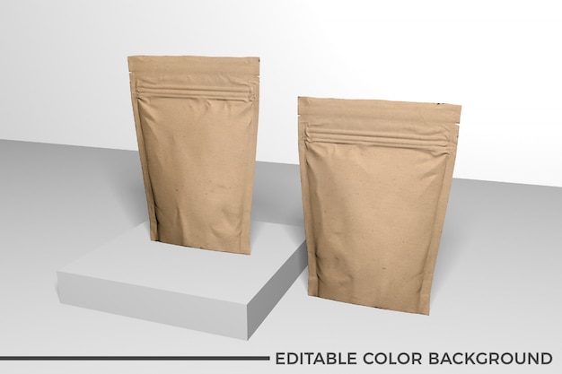 Paper food pouch mockup