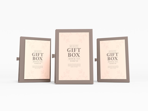 Paper Gift Box With Cover Sleeve Mockup