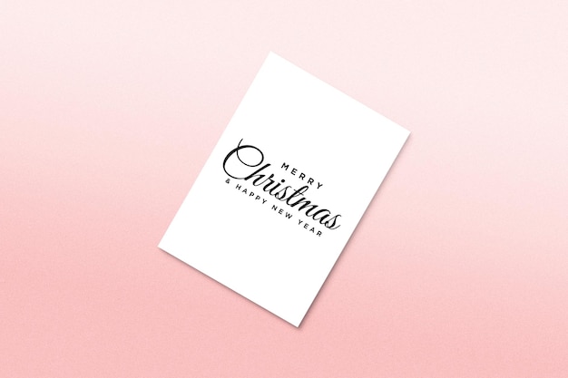 Paper greeting card mockup with christmas elements