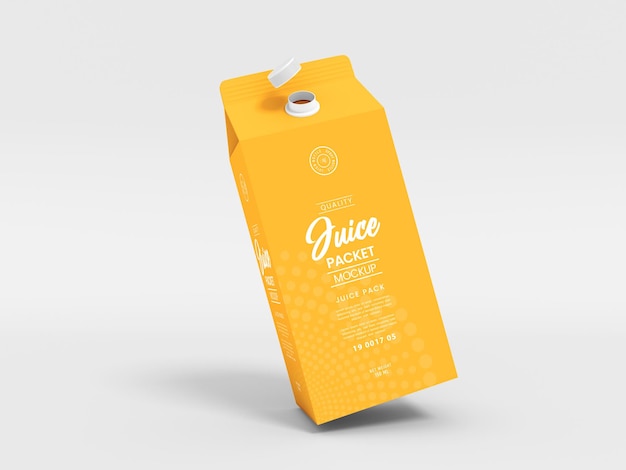 Paper Juice Carton Packaging Mockup