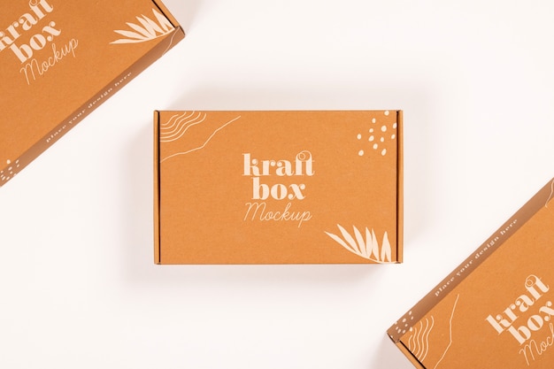 Paper kraft box or container mock-up