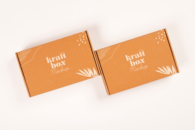 Paper kraft box or container mock-up