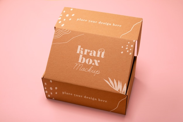 Paper kraft box or container mock-up