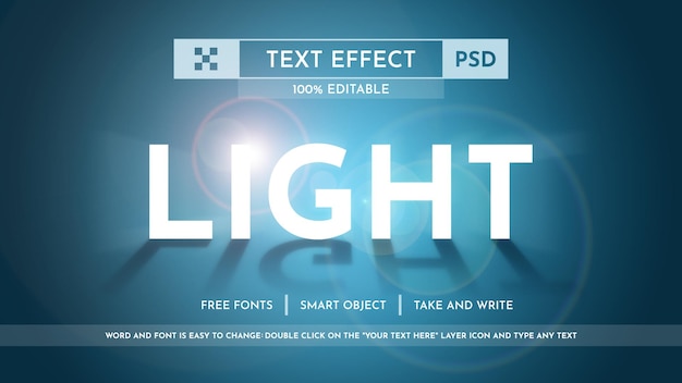 PSD paper light editable text effect font style