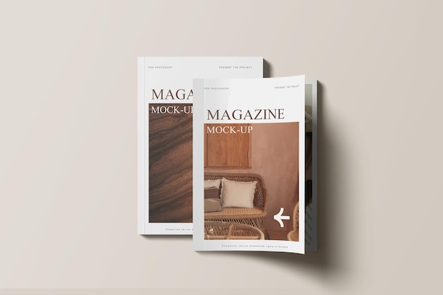 PSD paper magazine or brochure mockup design