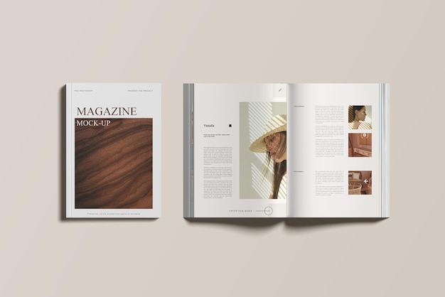 PSD paper magazine or brochure mockup design