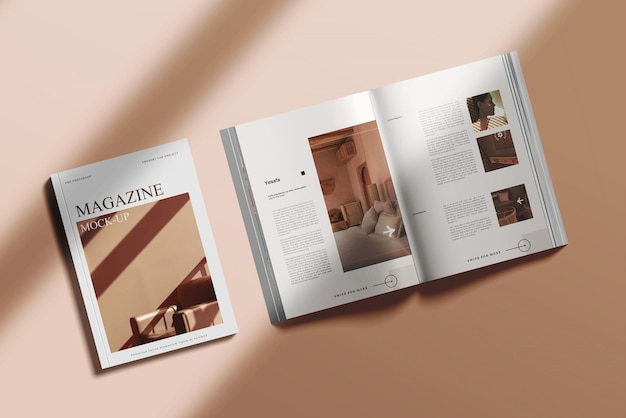 PSD paper magazine or brochure mockup design