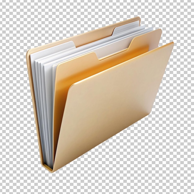 PSD paper organized in folder on transparent background