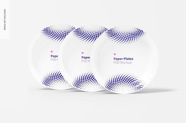 Paper Plates Mockup, Front View