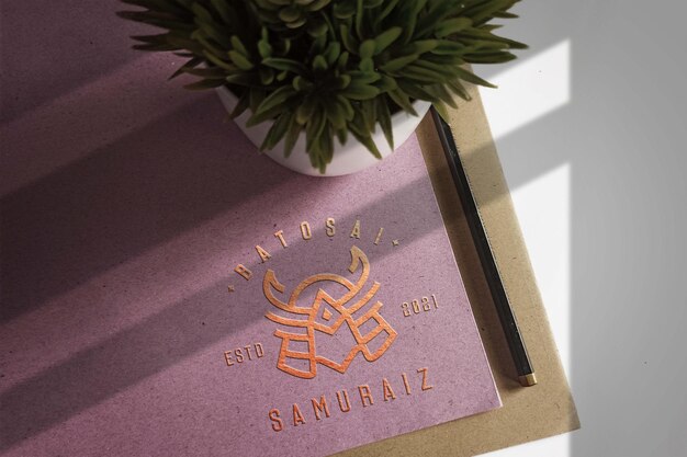 Paper Rose Gold Logo Mockup Design119