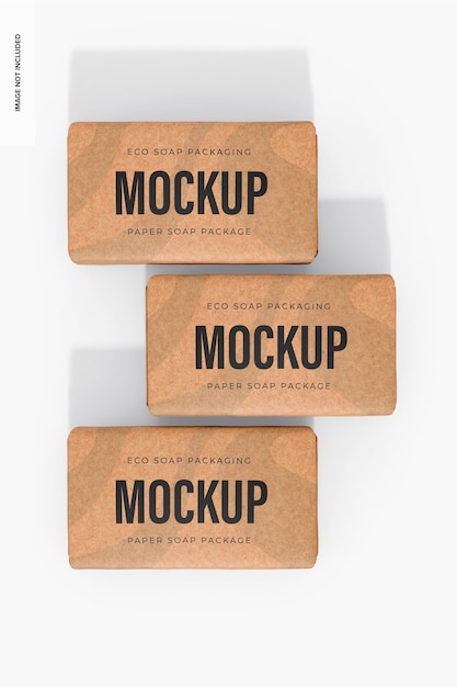 Paper Soap Packages Mockup, Top View