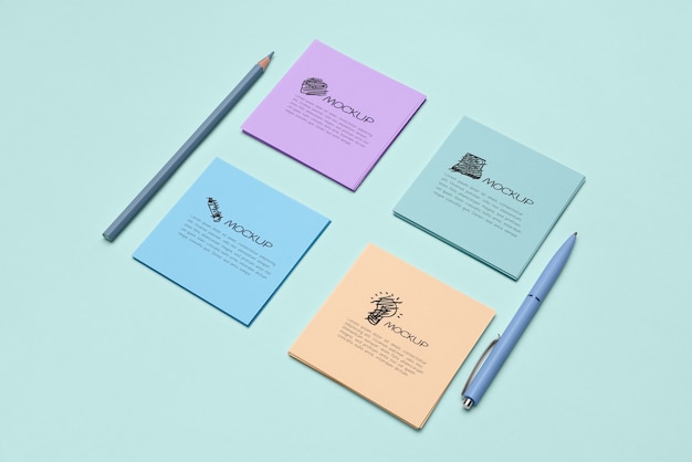 Paper sticky notes mock-up