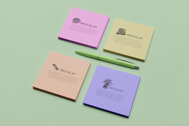 Paper sticky notes mock-up