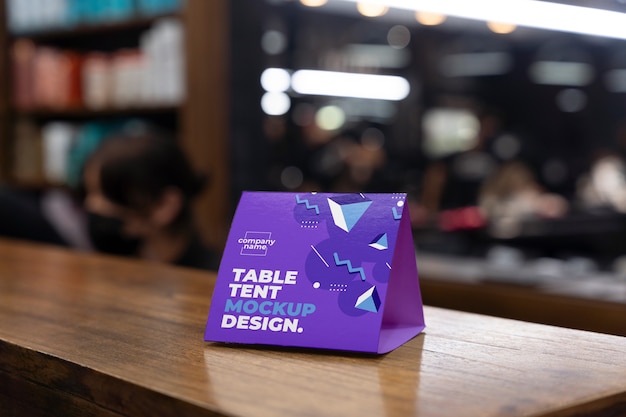 Paper table tent mockup