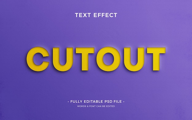 Paper text effect purple background