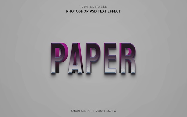 Paper text style photoshop effect