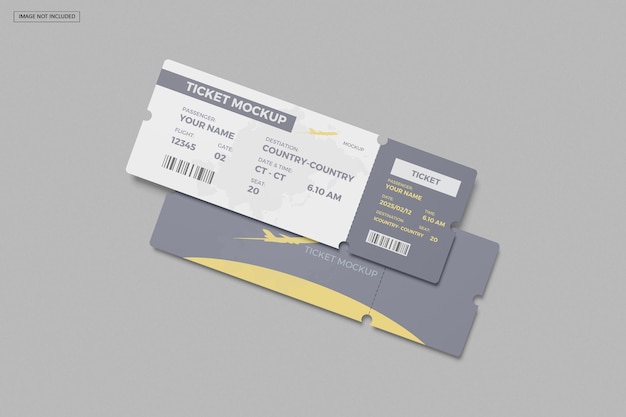 PSD paper tickets mockup