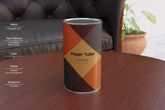 Paper tube mockup