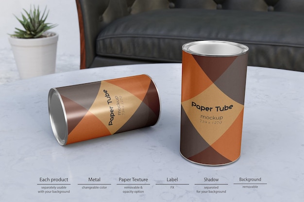 Paper tube mockup