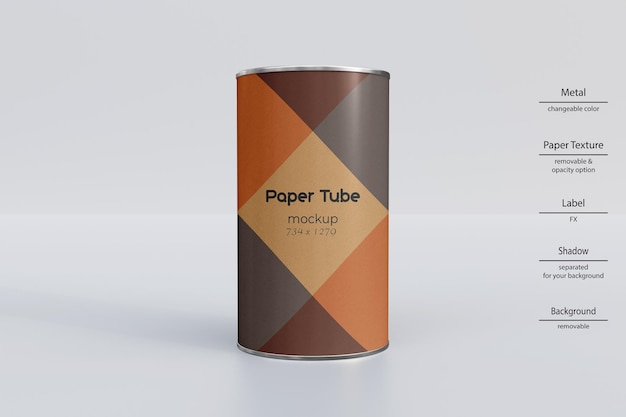 Paper tube mockup