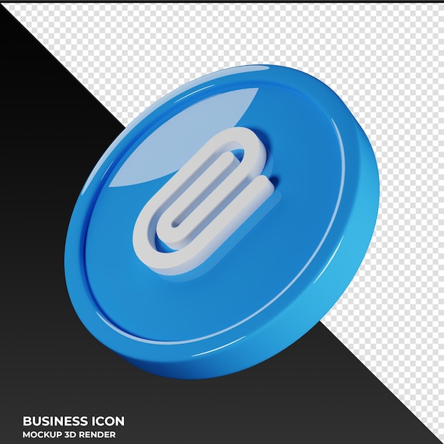 Paperclip 2 Business Icon 3D Render Illustration