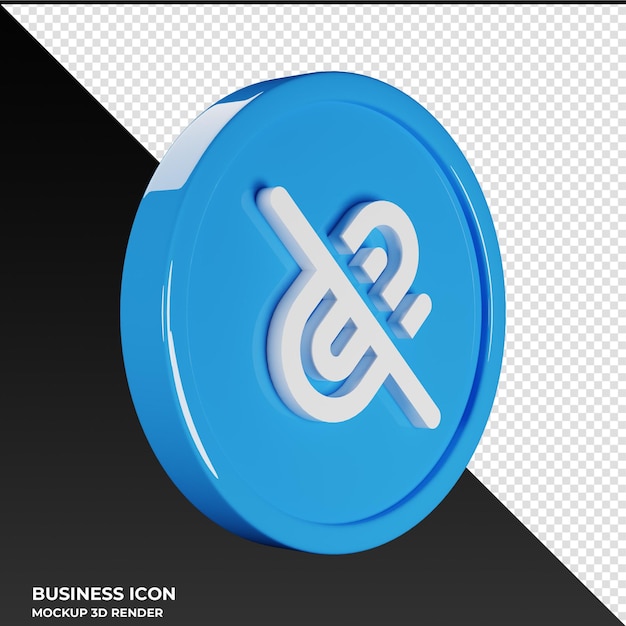 Paperclip Slash Business Icon 3D Render Illustration