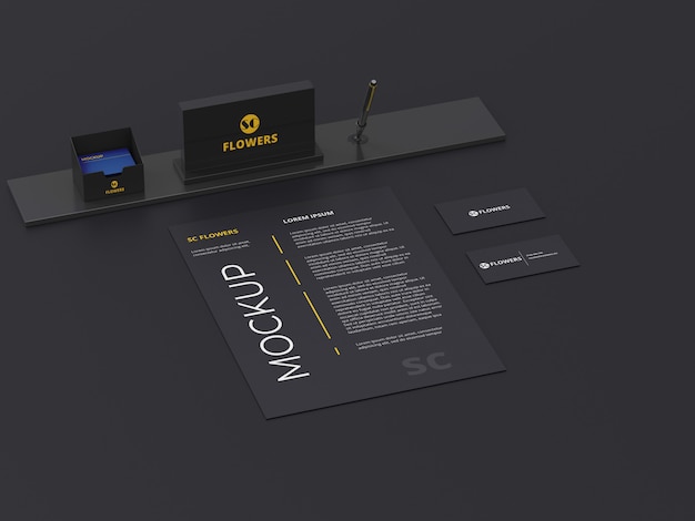 Papers, Business Card and Pen stationery set