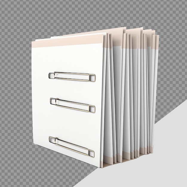 PSD papers organized in separate folders png isolated on transparent background