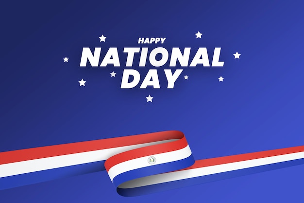 Paraguay flag design national independence day banner editable text and background