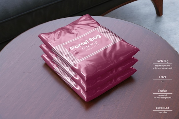 Parcel bag mockup