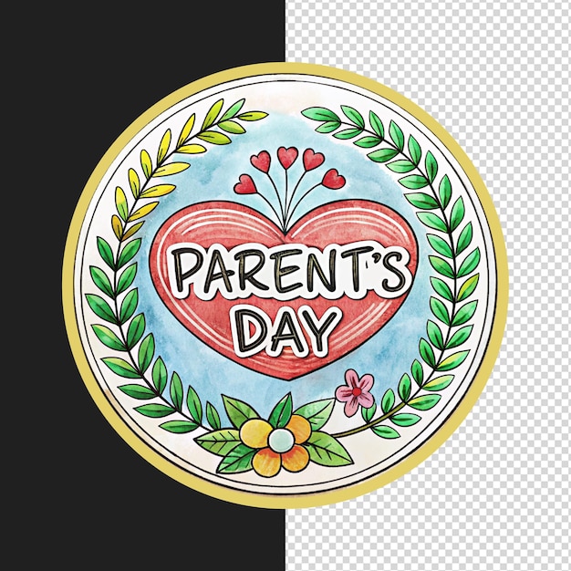 PSD parents day sticker desing psd template