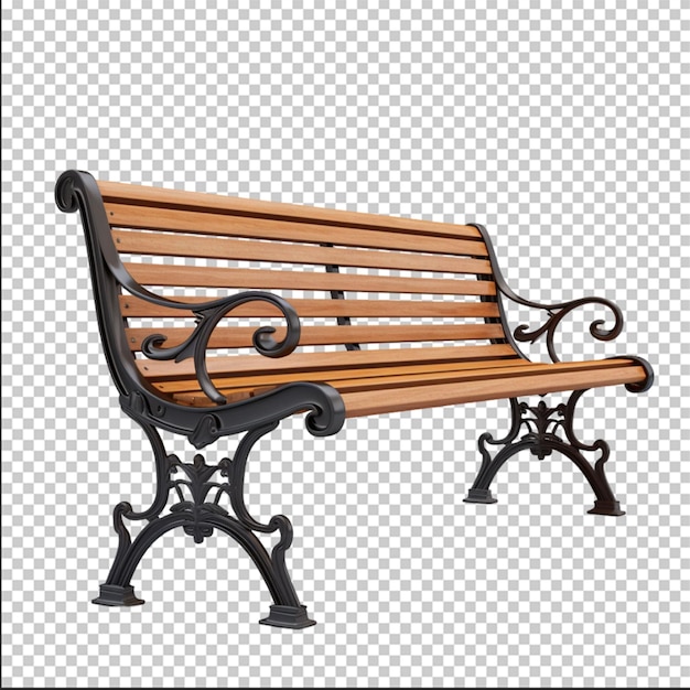 park bench 3 d rendering isolated on white background