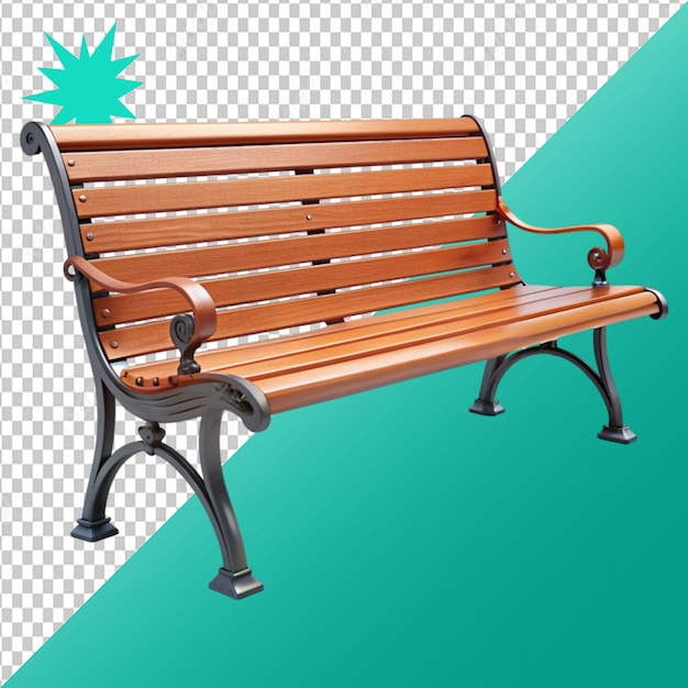 PSD park bench furniture isolated on transparent background