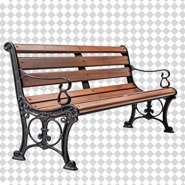 Park bench Isolated on transparent background PSD file format