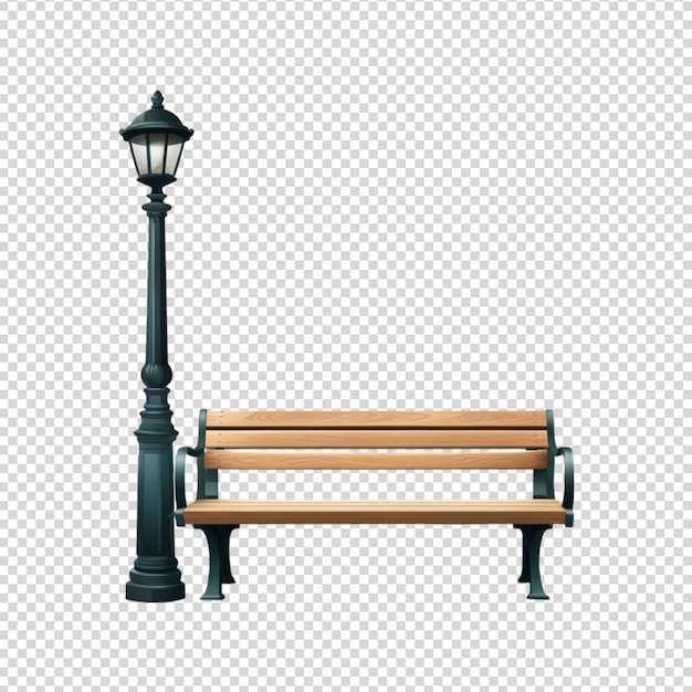 PSD park bench isolated on transparent background