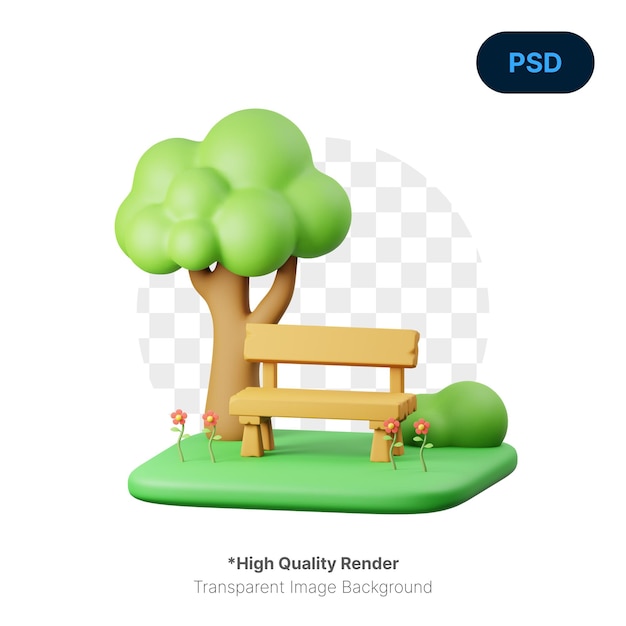 Park Spring 3D Icon Premium Psd