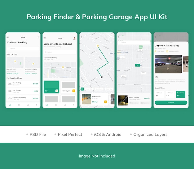 Parking Finder amp Parking Garage App UI Kit