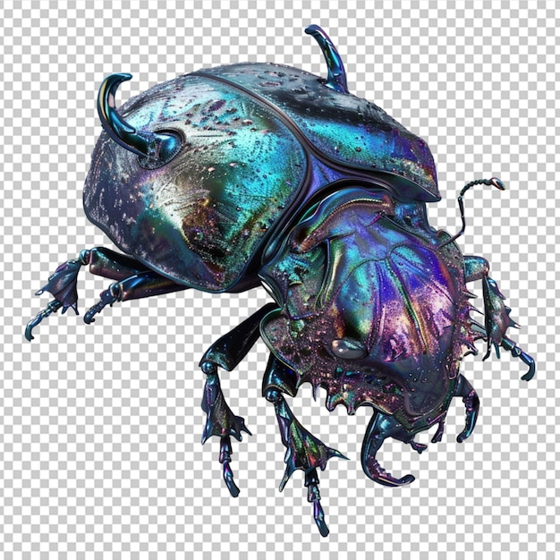 PSD partdragon partbeetle high resolution realistic bluegreenpurplesilver shell ultrafine details