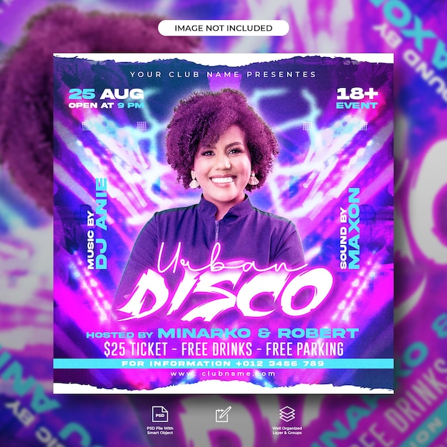 Party flyer or social media banner template