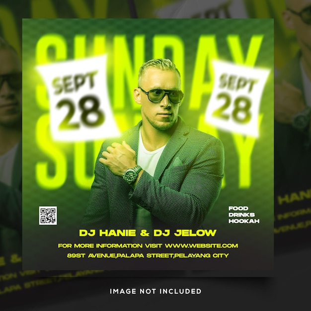 Party flyer template or social media post