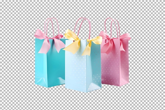 PSD party giftbags png isolated on transparent background