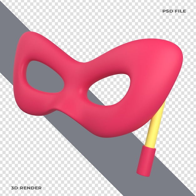 Party Mask 3D Illustration Rendered on transparent background