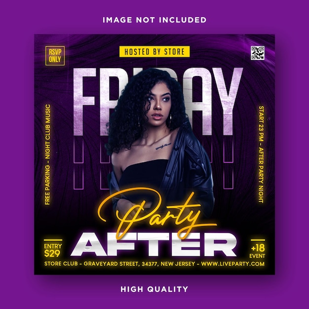 Party night club flyer template design