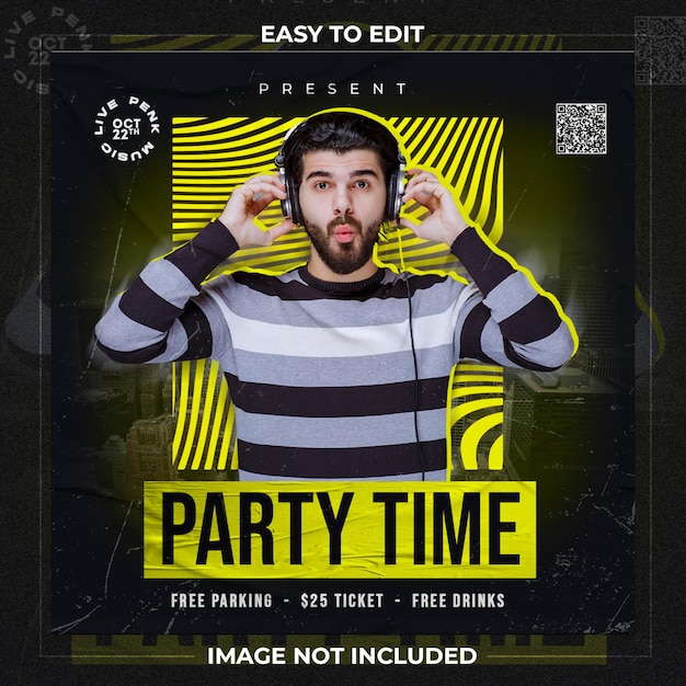 Party Night Music Party Social Media Instagram Template