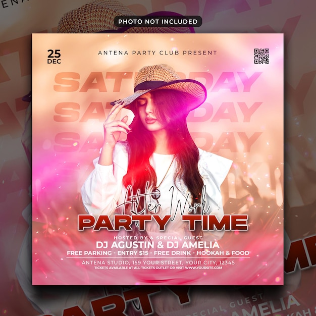 party time instagram post and web banner