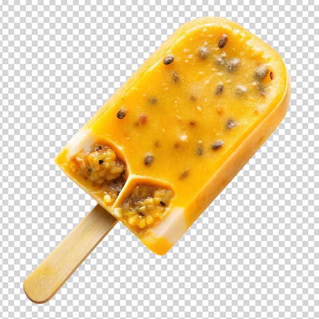 PSD passion fruit pop popsicle frozen ice pop isolated white background