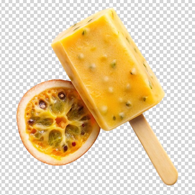 Passion fruit pop popsicle frozen ice pop Isolated white background