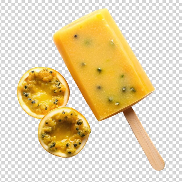 Passion fruit pop popsicle frozen ice pop Isolated white background