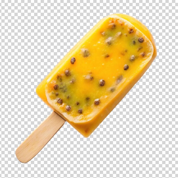 PSD passion fruit pop popsicle frozen ice pop isolated white background